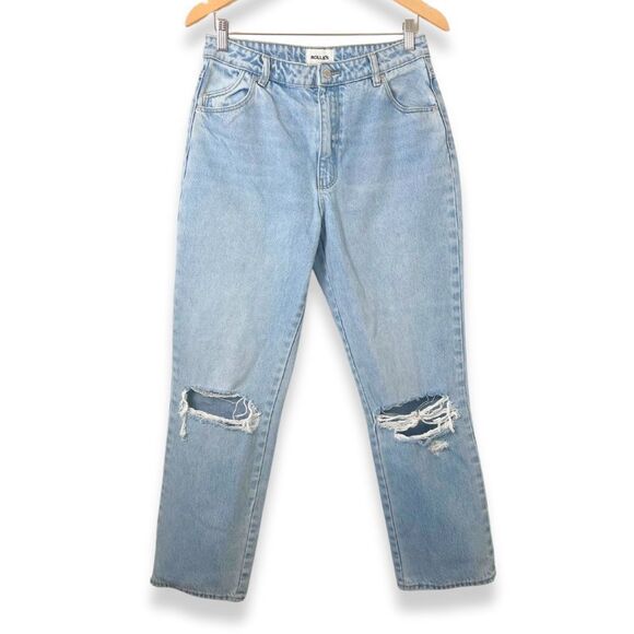 ROLLA’S Original Straight Jeans | High Rise | Sunbleach Worn | Distressed | 30 - Picture 5 of 13